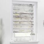 LICHTBLICK Doppelrollo Duo Bretter grau B/T: ca. 80x150 cm