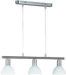 Reality Pendelleuchte Dallas nickel matt wei&szlig; Metall Glas B/H/T: ca. 61x120x11...