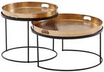 Couchtisch 2er-Set. schwarz gold B/H/T: ca. 56x33x56 cm