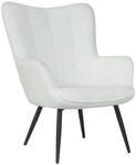 byLIVING Hocker UTA wei&szlig; Stoff B/H/T: ca. 72x97x80 cm