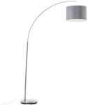 Brilliant Stehlampe Claire nickel matt grau Metall Textil B/H/T: ca. 36x180x113 cm