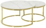 Couchtisch Joel Marmoroptik wei&szlig; gold H/D: ca. 41x80 cm