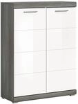 Schuhschrank SCOUT Rauchsilber Nachbildung wei&szlig; Hochglanz B/H/T: ca. 90x120x37 cm