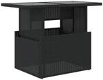 vidaXL Gartentisch schwarz Glas B/H/L: ca. 55x73x100 cm