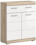 Schrank Lambada Eiche Sonoma Nachbildung wei&szlig; Hochglanz B/H/T: ca. 74x88x31 cm