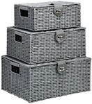 HOMCOM Aufbewahrungskorb grau Metall B/H/L: ca. 28,5x35,5x18 cm