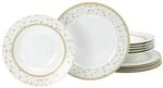 CreaTable Tafelservice Emilia wei&szlig; Porzellan 12 tlg.