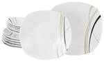 CreaTable Tafelservice Square City Line wei&szlig; Porzellan 12 tlg.