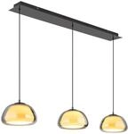 GLOBO H&auml;ngeleuchte schwarz Chrom Metall Glas B/H/L: ca. 34x20,5x101 cm