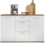 Kommode BC 1035 wei&szlig; Eiche Artisan Nachbildung B/H/T: ca. 135x86x38 cm