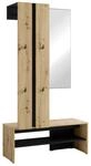 Garderobenset NANTE Eiche schwarz B/H/T: ca. 100x186x40 cm