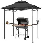 Outsunny Grillpavillon dunkelgrau Polyester B/H/L: ca. 150x258x240 cm
