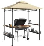 Outsunny Grillpavillon beige Stahl B/H/L: ca. 150x257x240 cm
