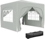 Outsunny Pavillon hellgrau Metall B/H/L: ca. 300x273x300 cm