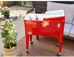 AXI Outdoor Living Getr&auml;nkek&uuml;hler Retro rot Metall B/H/L: ca. 43x89x92 cm
