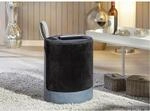 Inter Link Hocker Osame schwarz blau MDF Samtoptik B/H/T: ca. 38x43x33 cm