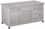 Outsunny Gartentruhe mit Stauraum grau Holz B/H/L: ca. 56x60x127 cm