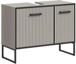 Waschbeckenunterschrank BAGNO schwarz Kaschmirgrau Nachbildung B/H/T: ca. 80x63x36 cm