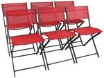 VCM Gartenstuhl 6er Set Sumila rot Metall B/H/L: ca. 45x79x46 cm