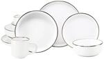 CreaTable Kombiservice Nordic Festive Weiss silber Steinzeug 10 tlg.