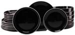 CreaTable Tafelservice Nordic Gourmet schwarz Steinzeug 18 tlg.