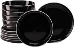 CreaTable Tafelservice Nordic Gourmet schwarz Steinzeug 12 tlg.