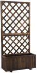 Outsunny Pflanzkasten dunkelbraun Holz B/H/L: ca. 32x150x73 cm
