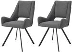 Stuhl HELEN, 2er Set anthrazit Stoff B/H/T: ca. 56x91x63 cm