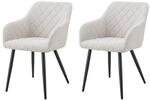 Stuhl LEA, 2er Set creme Webstoff B/H/T: ca. 56x83x60 cm