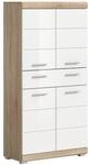 Midischrank Lambada Eiche Sonoma Nachbildung wei&szlig; Hochglanz B/H/T: ca. 74x141x31 cm