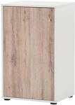 Midischrank Serie 400 perlwei&szlig; Optik Wildeiche Nachbildung B/H/T: ca. 50,9x83,6x41