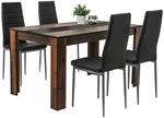 Tischgruppe Helene Old Wood Nachbildung schwarz B/H/T: ca. 140x76x80 cm