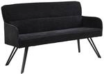 Sitzbank TINO schwarz Metall Microfaser B/H/T: ca. 140x94x67 cm