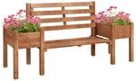Outsunny Gartenbank braun Polypropylen B/H/L: ca. 59x184x95 cm