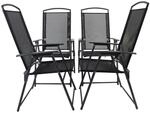VCM Klappsessel 4er Set anthrazit Metall B/H/T: ca. 61x105x56 cm