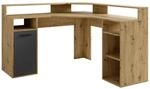 Eckschreibtisch FOX Eiche anthrazit B/H/T: ca. 139x90,8x139 cm