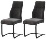 Schwingstuhl TINA, 2er Set anthrazit Webstoff B/H/T: ca. 43x98x59 cm