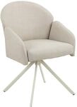 Drehstuhl Holly creme Microfaser Webstoff B/H/T: ca. 57x84x61 cm