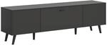 Lowboard LINEA grau schwarz B/H/T: ca. 185x55x40 cm