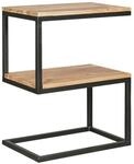 Beistelltisch natur schwarz pulverbeschichtet Akazie Metall B/H/T: ca. 45x60x30 cm