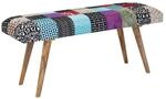 Wohnling Sitzbank bunt natur Stoff Echtholz B/H/T: ca. 117x51x38 cm