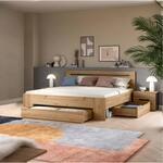 Schlafzimmer CANU, Set basaltgrau Artisan Nachbildung B/H/T: ca. 284x87x205 cm