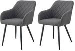 Stuhl LEA, 2er Set anthrazit Webstoff B/H/T: ca. 56x83x60 cm