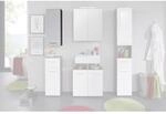 Badh&auml;ngeschrank Line Rauchsilber Nachbildung wei&szlig; Hochglanz B/H/T: ca. 30x77x23 cm