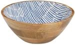 Zeller Schale blau Holz B/H/L: ca. 30x12x30 cm