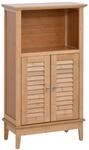 Badezimmerschrank natur Bambus B/H/L: ca. 26x92x50 cm