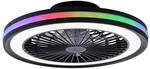 Just Light LED-Deckenventilator Brandon schwarz B/H/L: ca. 45,5x14x45,5 cm max....