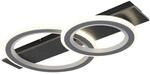 GLOBO LED-Deckenleuchte grau mattschwarz Opal Kunststoff Acryl Metall B/H/L: ca.