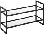 Zeller Schuhregal schwarz Metall B/H/L: ca. 24x36x70 cm