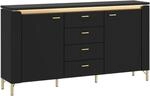 Sideboard Norica schwarz matt gold Optik B/H/T: ca. 155x87x40 cm